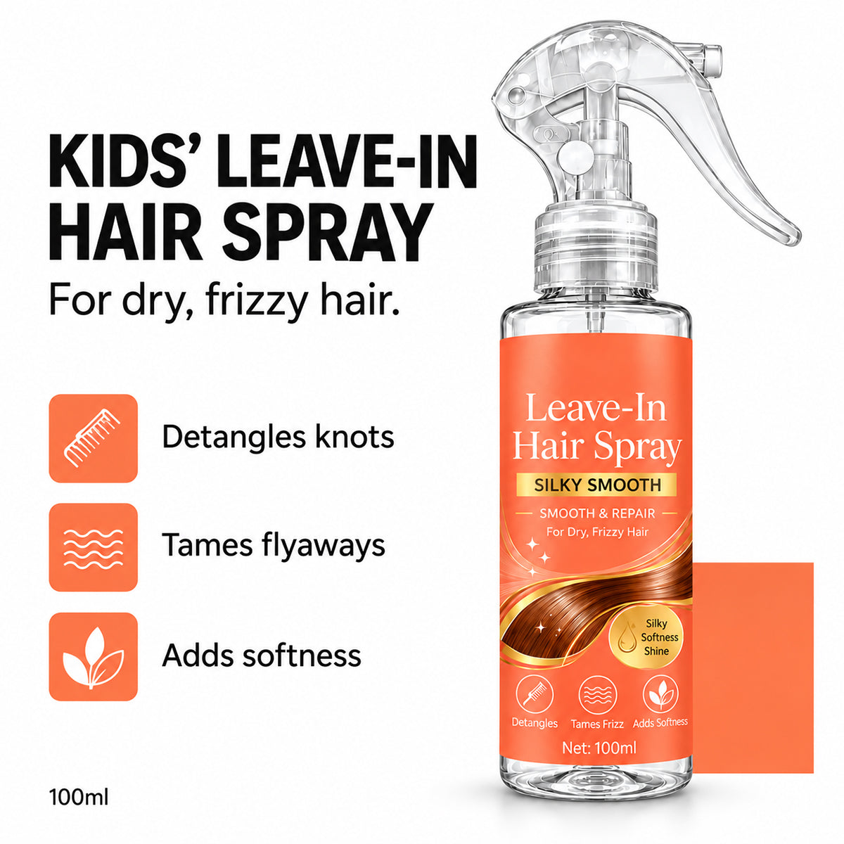 Kids' Leave-In Hair Spray for Dry and Frizzy Hair
