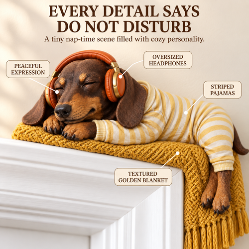 🐕 Sleeping Dachshund Door Topper