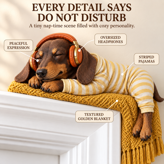 🐕 Sleeping Dachshund Door Topper