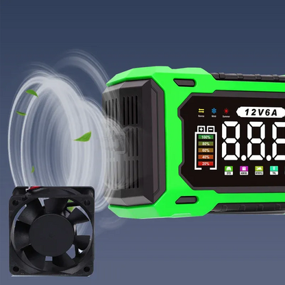 🔋 12V 6A Smart Car Battery Charger – Automatic Maintainer with Pulse Repair & Desulfation