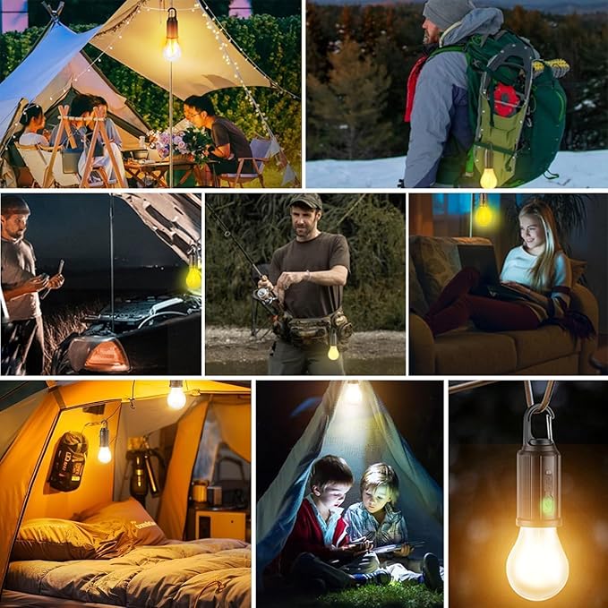 🔥Solar Tent Lights USB Rechargeable Led Camping Lantern