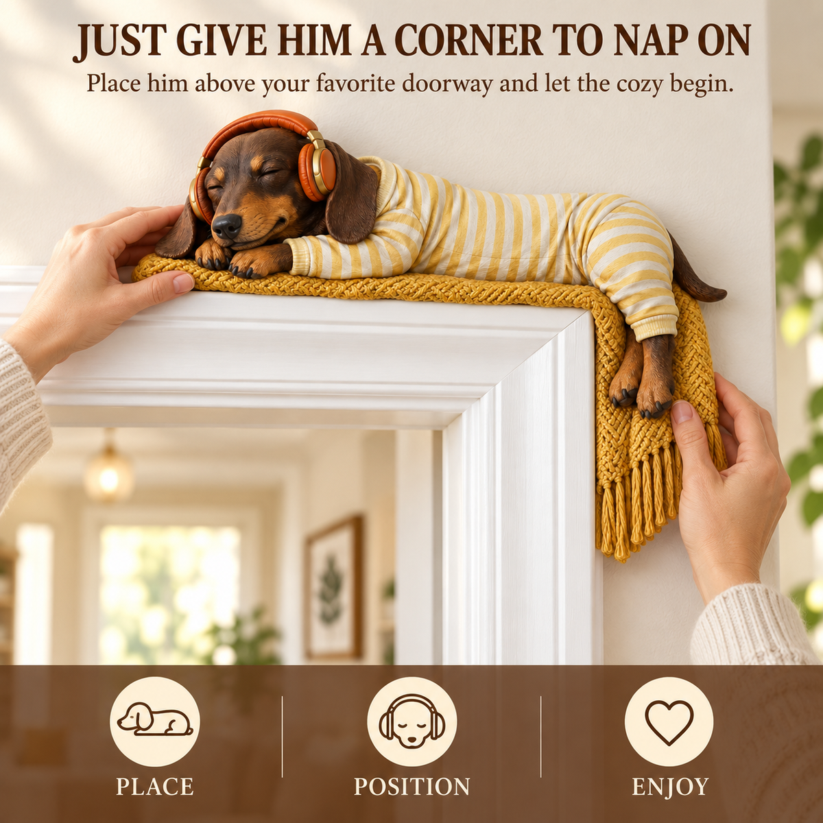 🐕 Sleeping Dachshund Door Topper