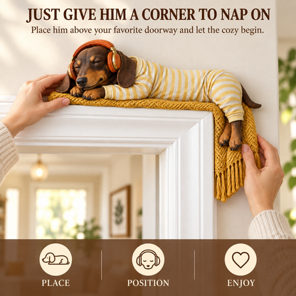 🐕 Sleeping Dachshund Door Topper