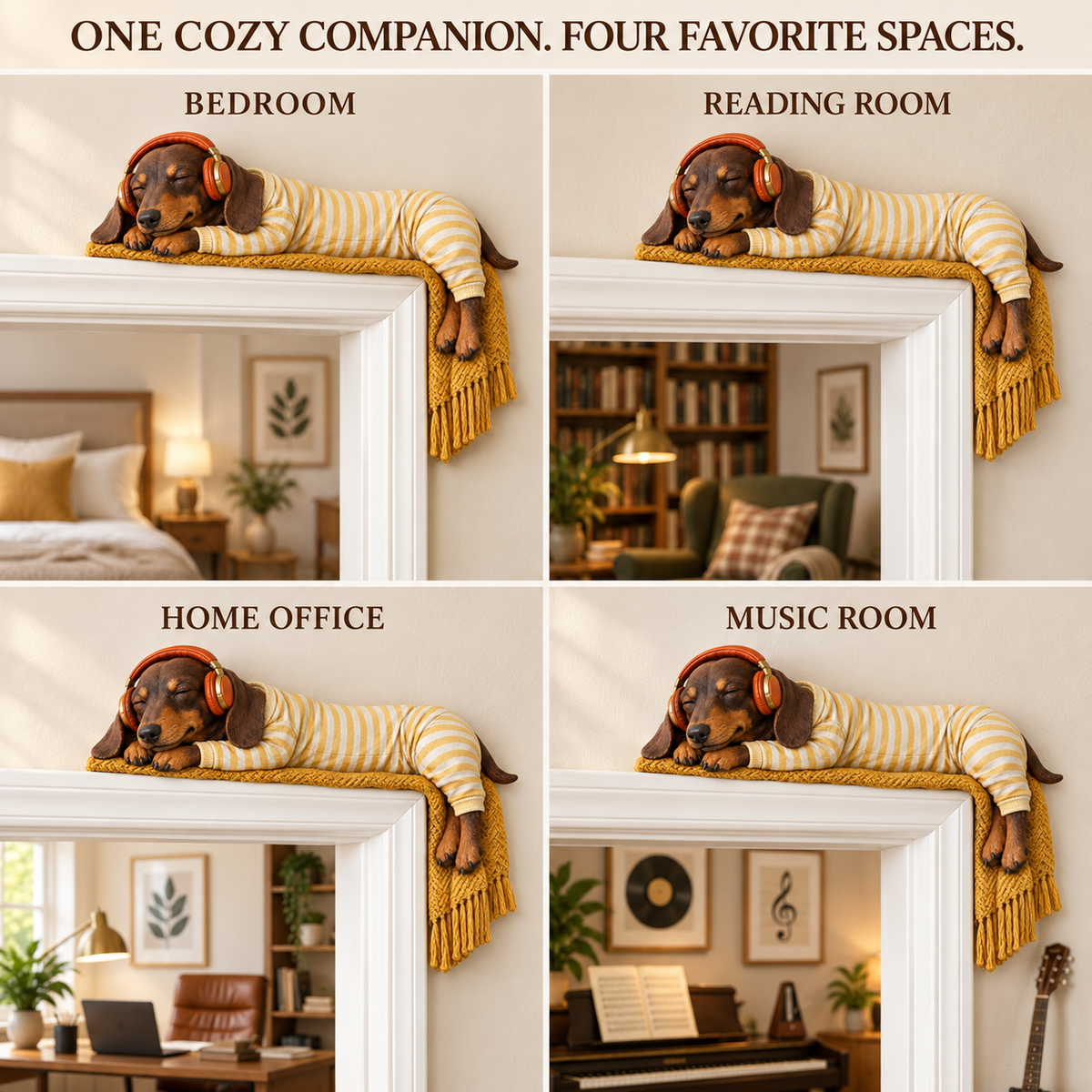 🐕 Sleeping Dachshund Door Topper