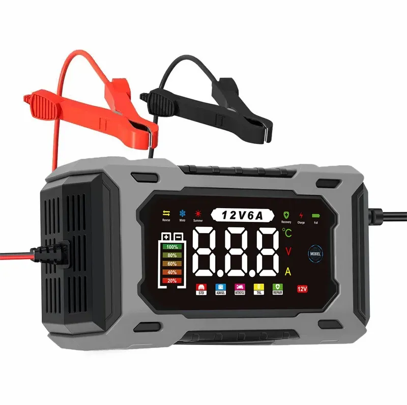 🔋 12V 6A Smart Car Battery Charger – Automatic Maintainer with Pulse Repair & Desulfation