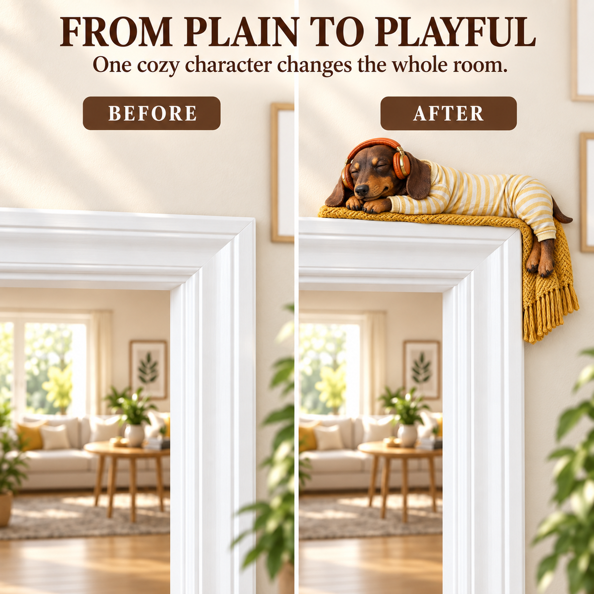 🐕 Sleeping Dachshund Door Topper