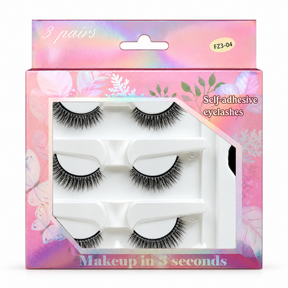 🌺Glue-Free Self-Adhesive Lashes – 3-Second, Natural & Reusable