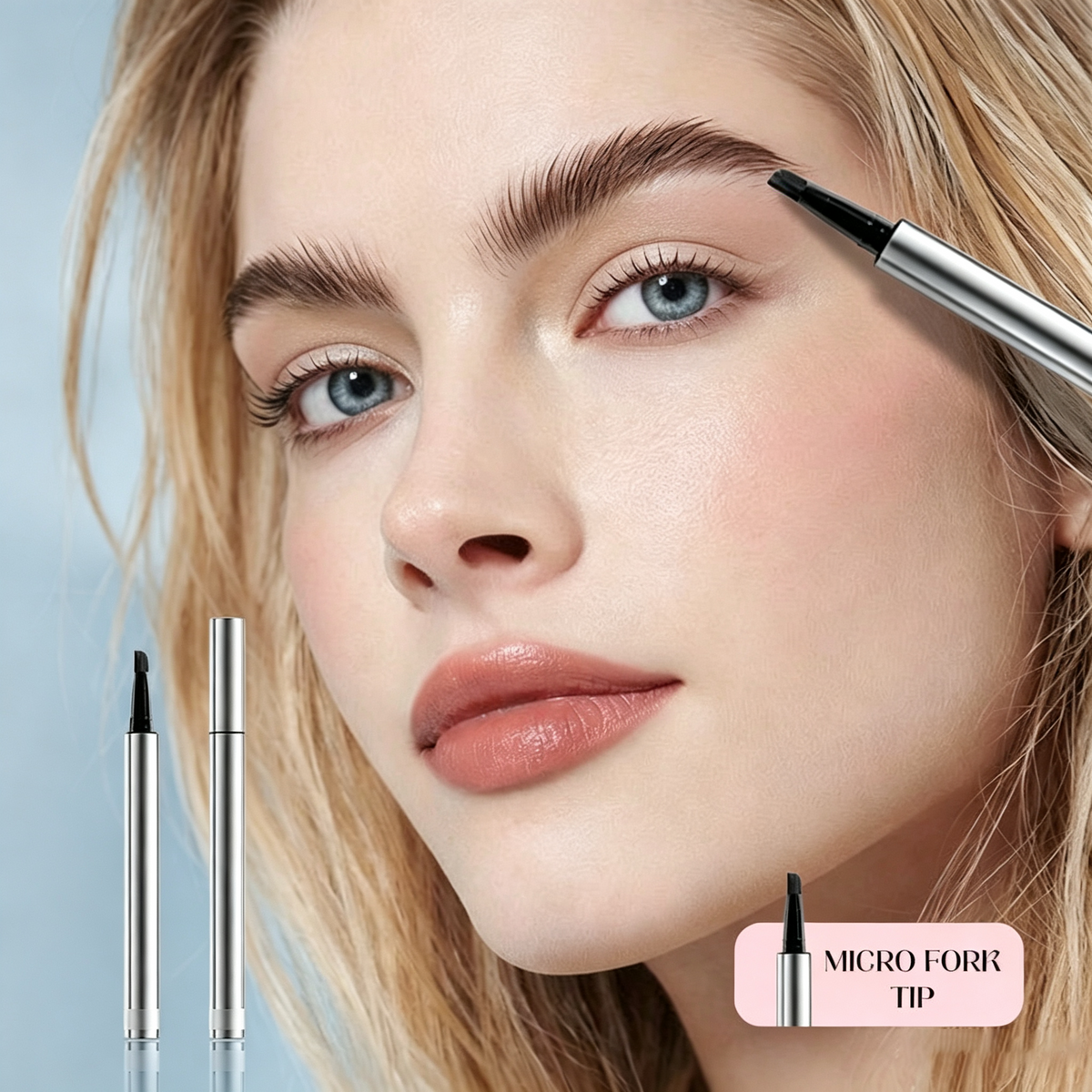Micro-Fork Tip Eyebrow Pen – Waterproof, Sweat-Resistant & Long-Wearing Brow💧