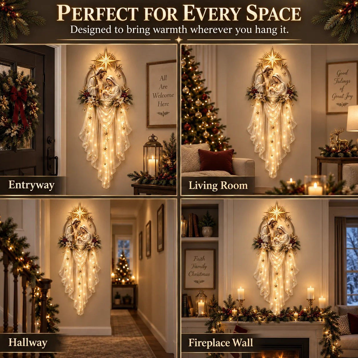 ✨ Holy Family Star Veil™ – Meaningful Christmas Wall Decor & Holiday Hanging Decoration