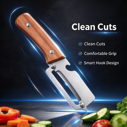 Stainless Peeler , High-Grade Durability, Clean, Precision Peeling + Bottle Opener