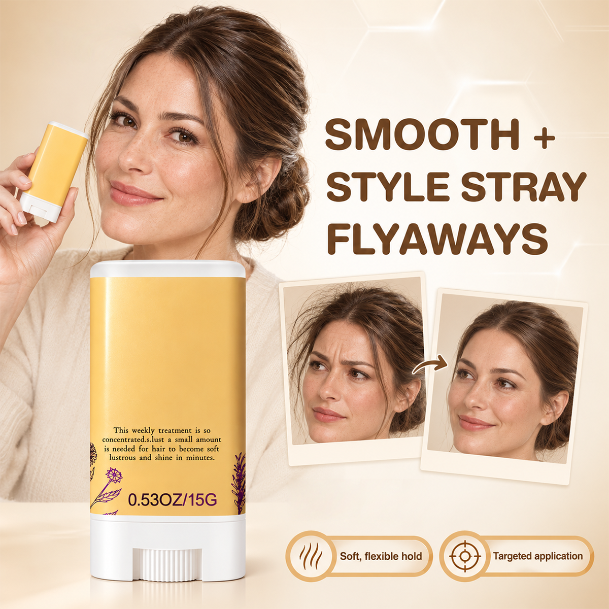 Flyaway Hair Finishing Stick for Styling, Frizz Control & Smoothing