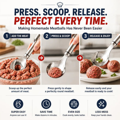 🍝Stainless Steel Meatball Maker Spoon – Make Perfect Meatballs Without Messy Hands