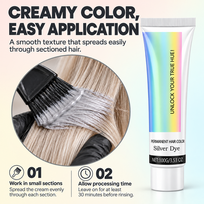 💥 2-in-1 Natural Essence Extract Silver Hair Dye