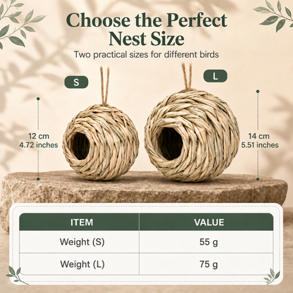 Hanging Braided Straw Spherical Bird's Nest