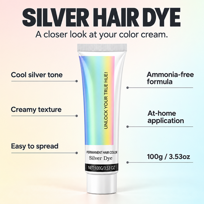 💥 2-in-1 Natural Essence Extract Silver Hair Dye