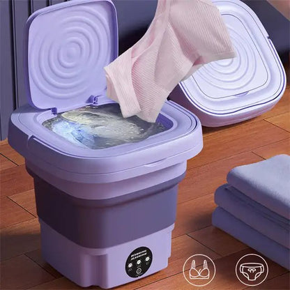 🧺 8L Portable Foldable Washing Machine with Spin Dryer – Compact Washer for Underwear & Socks