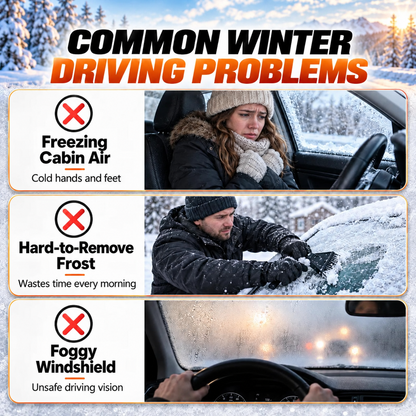 ⏳✨Portable Car Heater Defroster with 360-Degree Rotating Base
