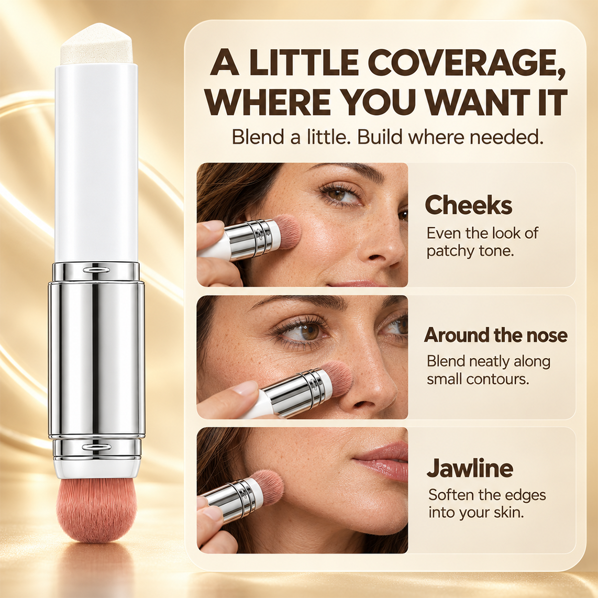 🎉 Color-Changing Foundation Stick with Collagen Capsules