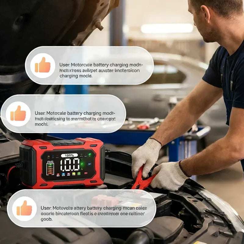 🔋 12V 6A Smart Car Battery Charger – Automatic Maintainer with Pulse Repair & Desulfation