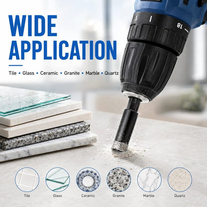 🔥6 Pcs Diamond Drill Bits Set, 1/4 5/6 3/8 1/2 Inch Brazed Diamond Drill Bits for Precision Drilling