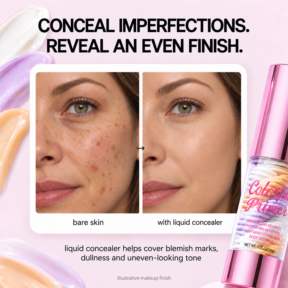 3-in-1 multifunctional face primer, to be applied before makeup