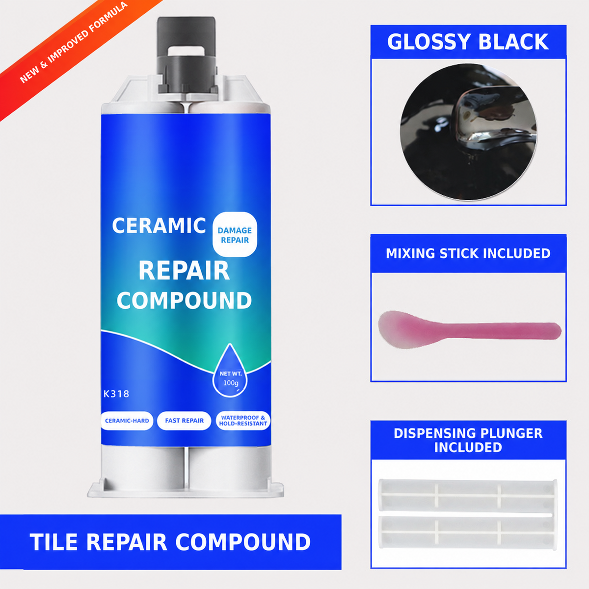 🪒Worry-Free Helper🏗！Ceramic Tile Crack Repair Paste Kit