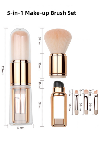 🖌️Portable Retractable Makeup Brush Set – Multifunctional Travel Cosmetic Tool