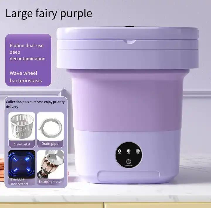 🧺 8L Portable Foldable Washing Machine with Spin Dryer – Compact Washer for Underwear & Socks