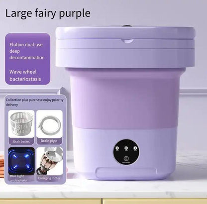 🧺 8L Portable Foldable Washing Machine with Spin Dryer – Compact Washer for Underwear & Socks