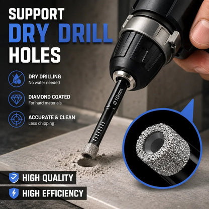 🔥6 Pcs Diamond Drill Bits Set, 1/4 5/6 3/8 1/2 Inch Brazed Diamond Drill Bits for Precision Drilling