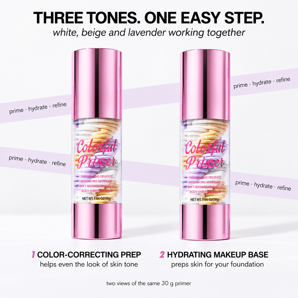 3-in-1 multifunctional face primer, to be applied before makeup