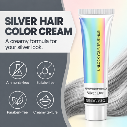 💥 2-in-1 Natural Essence Extract Silver Hair Dye