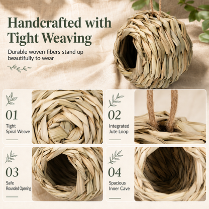 Hanging Braided Straw Spherical Bird's Nest