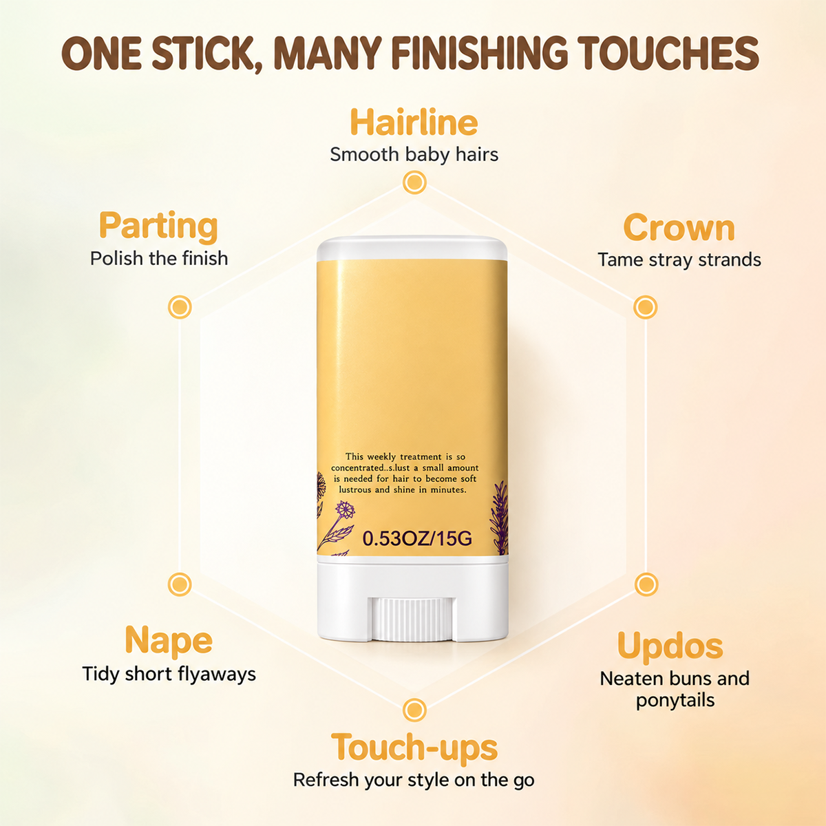 Flyaway Hair Finishing Stick for Styling, Frizz Control & Smoothing