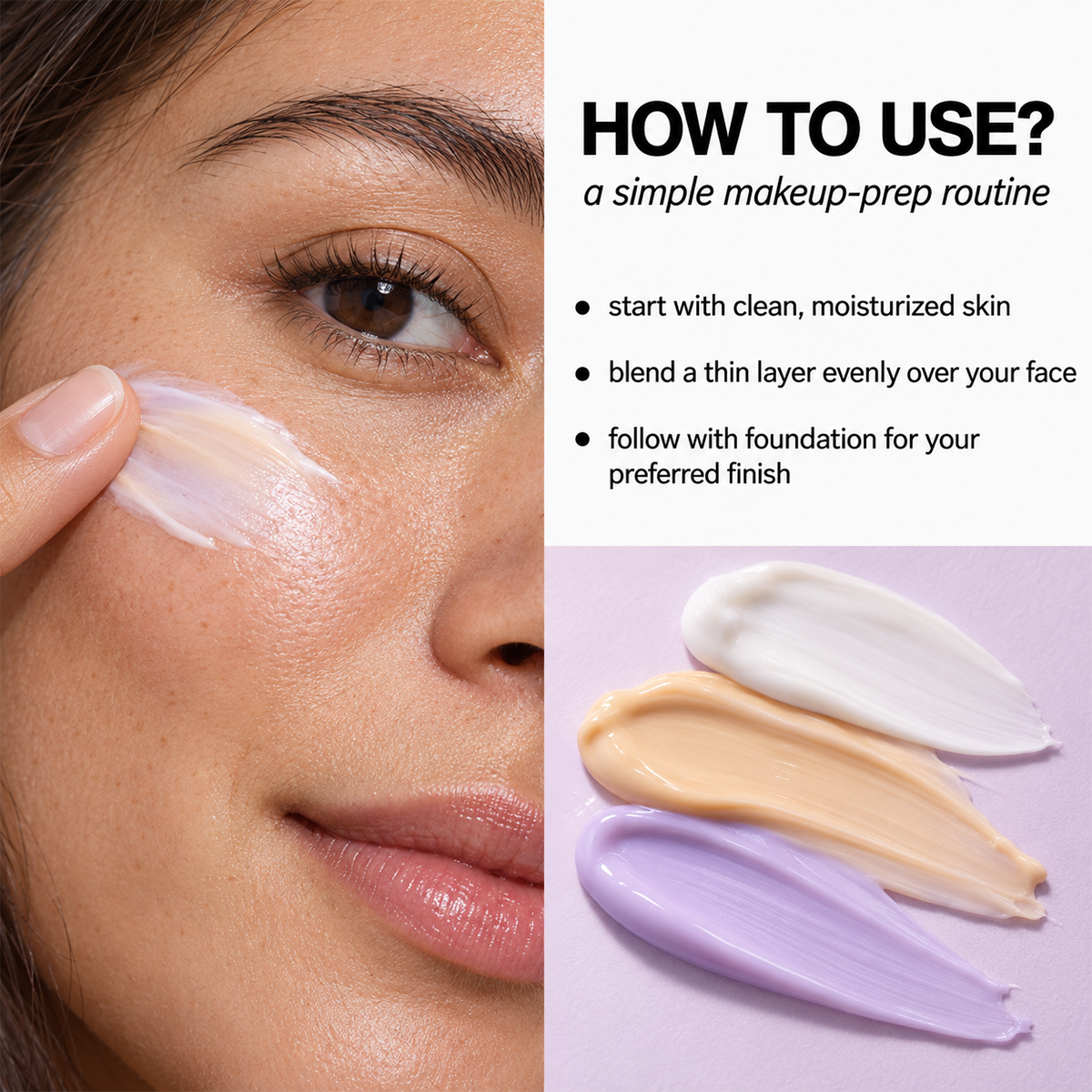 3-in-1 multifunctional face primer, to be applied before makeup
