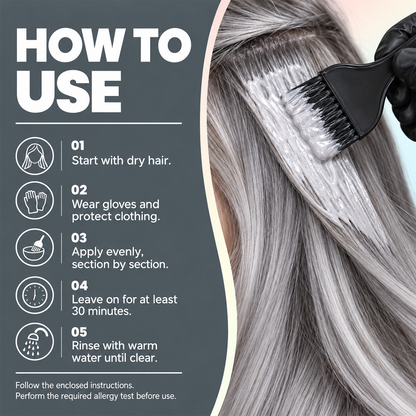 💥 2-in-1 Natural Essence Extract Silver Hair Dye