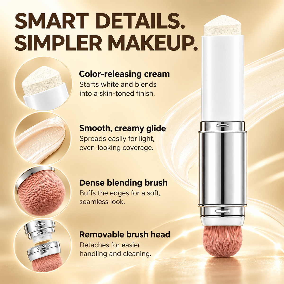 🎉 Color-Changing Foundation Stick with Collagen Capsules