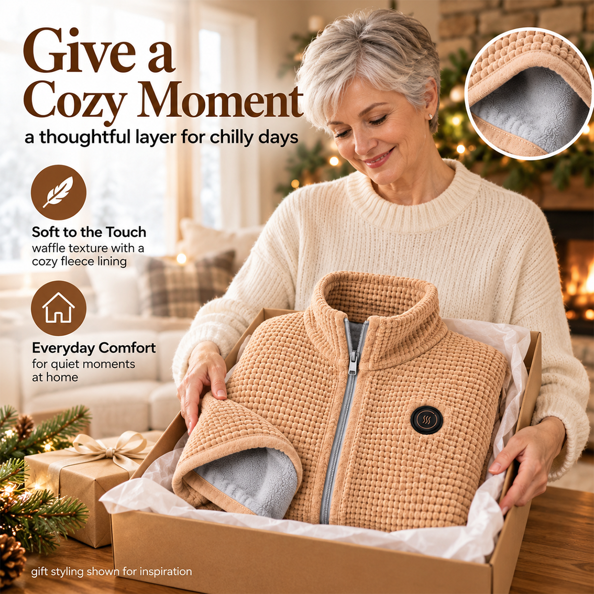 🔥 CozyHeat Wearable Heated Blanket – 3 Heat Levels for Winter Comfort