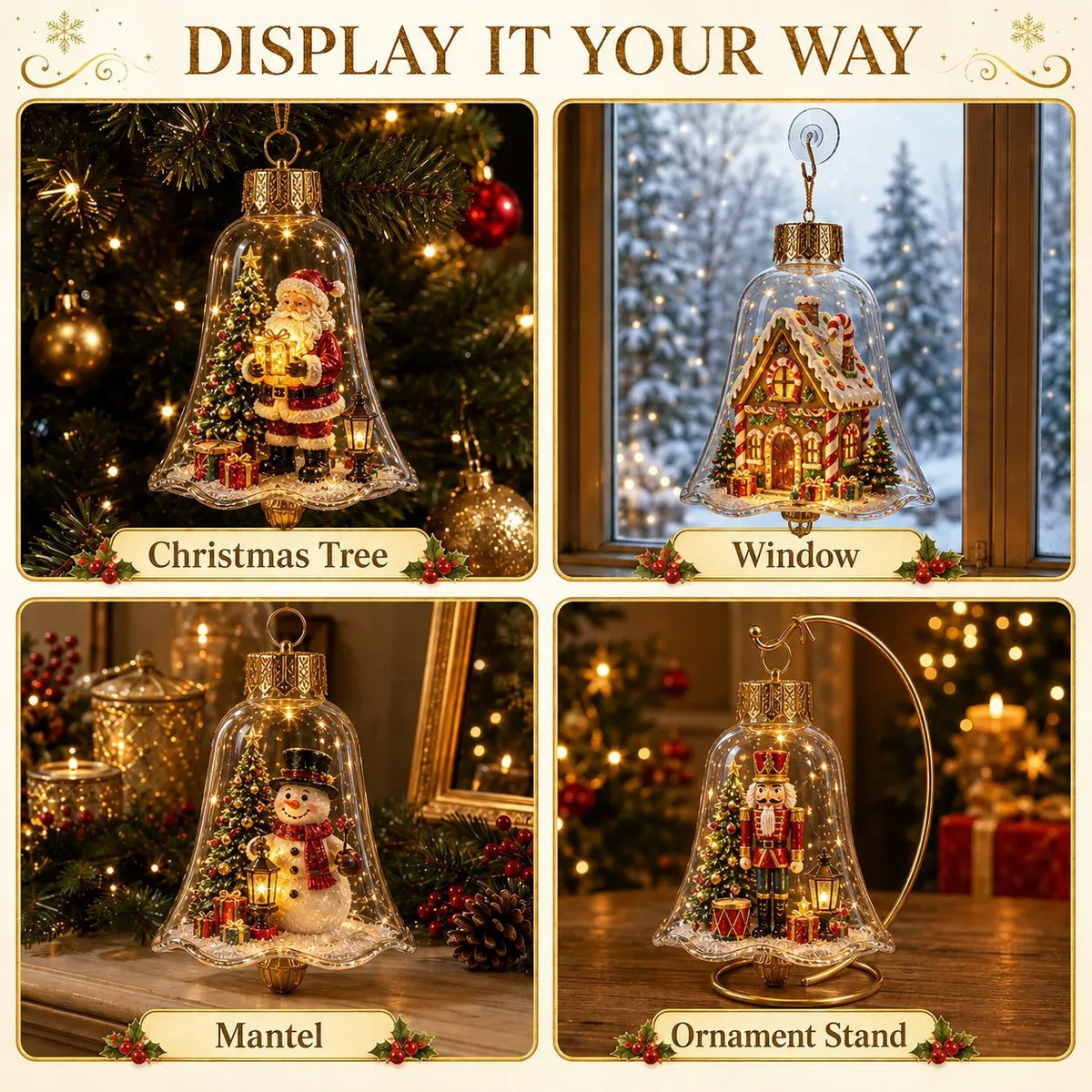 ✨🎄 Glowing Christmas Story Ornament – Light-Up Mini Holiday Scene⭐