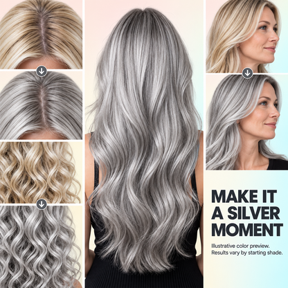 💥 2-in-1 Natural Essence Extract Silver Hair Dye