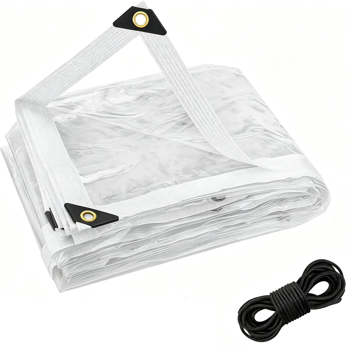 🌧️ Clear Waterproof Tarp Cover – Durable Outdoor Protection with Metal Grommets