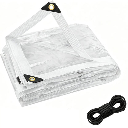 🌧️ Clear Waterproof Tarp Cover – Durable Outdoor Protection with Metal Grommets