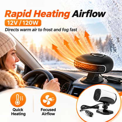 ⏳✨Portable Car Heater Defroster with 360-Degree Rotating Base