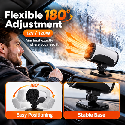 ⏳✨Portable Car Heater Defroster with 360-Degree Rotating Base