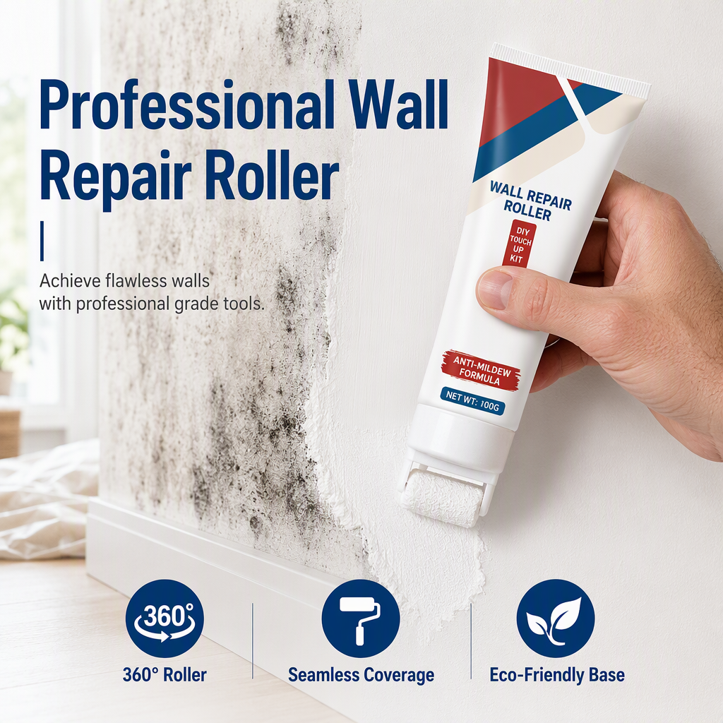 🏠 Waterproof Wall Repair Paste – Quick-Fix Filler with Integrated Roller Brush
