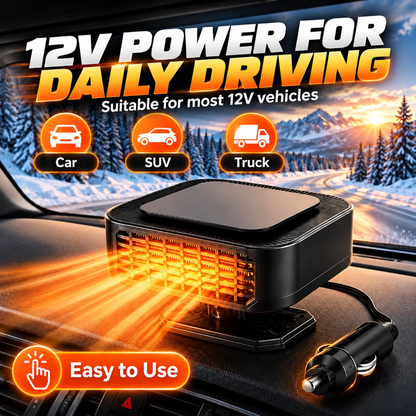 ⏳✨Portable Car Heater Defroster with 360-Degree Rotating Base