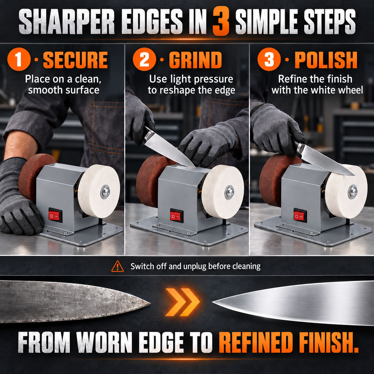 ✨🔪Small Grinding Wheel Machine, Household Grinding Wheel Machine, Knife Sharpening Machine