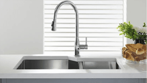 Kitchen sink and surrounding countertop