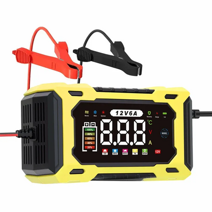 🔋 12V 6A Smart Car Battery Charger – Automatic Maintainer with Pulse Repair & Desulfation