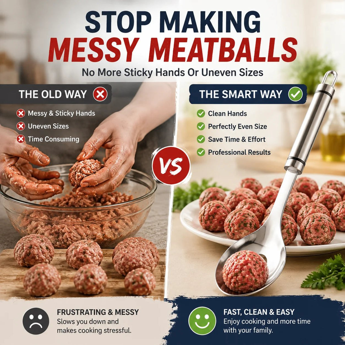 🍝Stainless Steel Meatball Maker Spoon – Make Perfect Meatballs Without Messy Hands